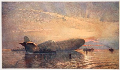 St. George and the Dragon: Zeppelin L15 in the Thames, April 1916, Illustration from 